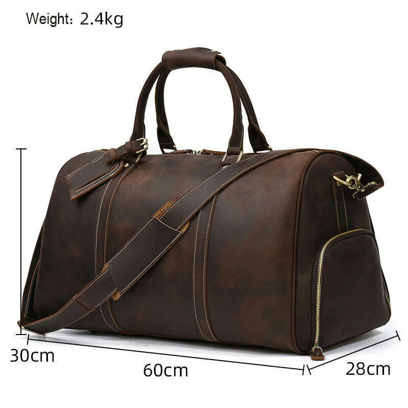 KIMLUD, MAHEU Men Genuine Leather Travel Bag Travel Tote Big Weekend Bag Man Cowskin Duffle Bag Hand Luggage Male Handbags Large 60cm, KIMLUD Womens Clothes