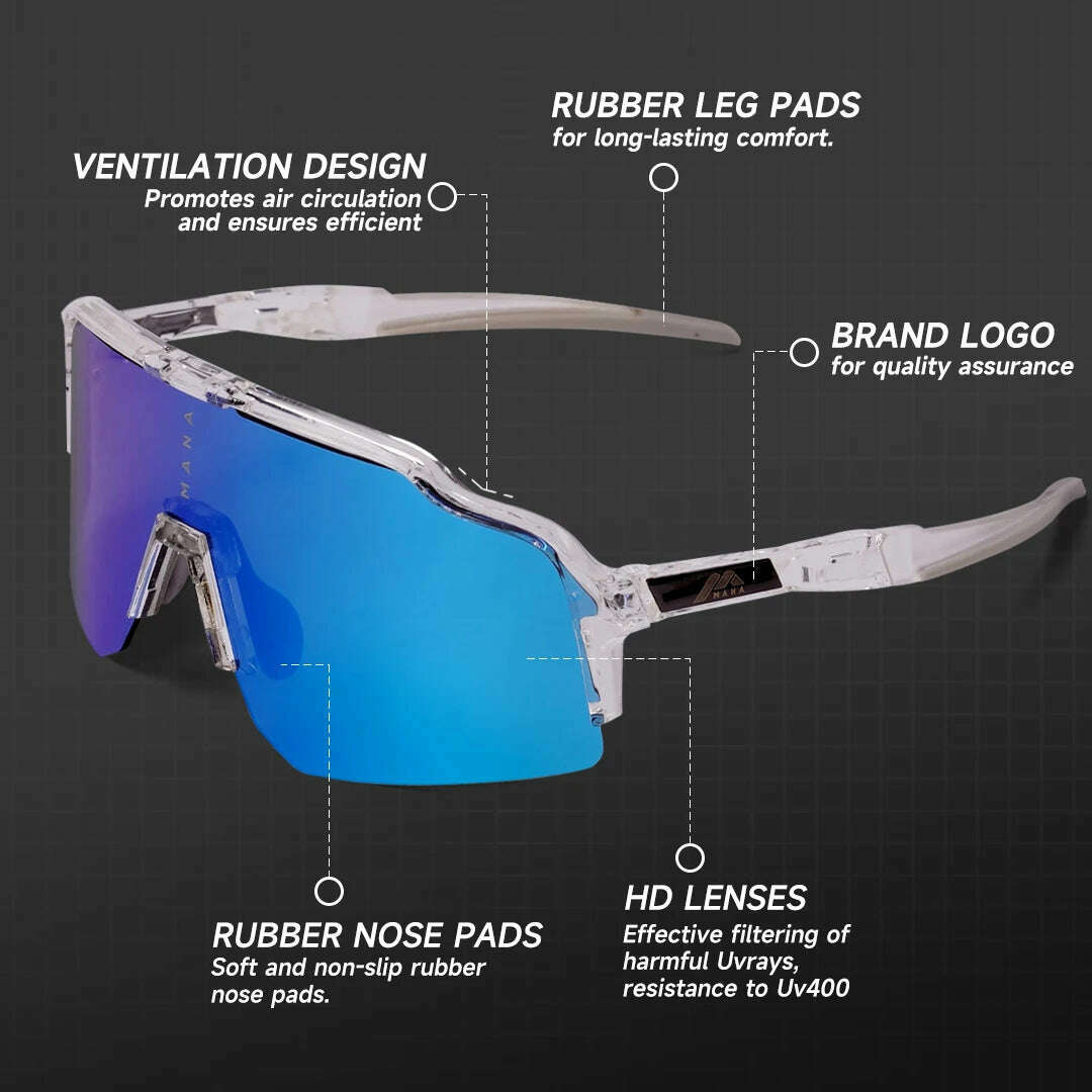 KIMLUD, MANA Cycling Sunglasses Sport Mail Goggles Bicycle Mountain Bike Glasses Men's Eyewear, KIMLUD Womens Clothes