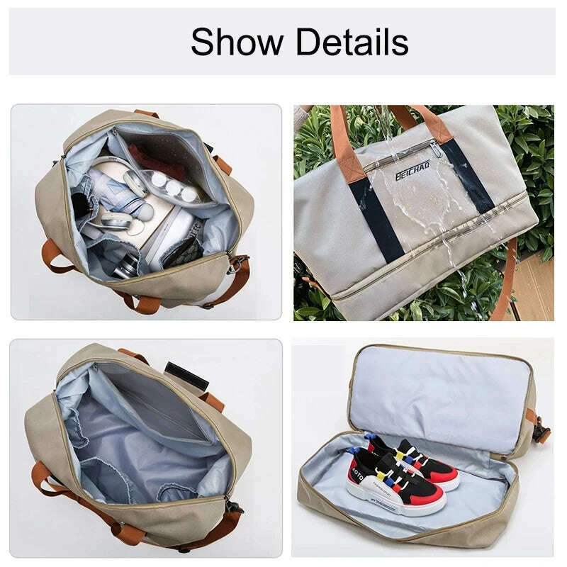 KIMLUD, MARKROYAL Fashion Travel Bags For Women Large Capacity Men's Sports bag Waterproof Female Messenger Bag Dry And Wet Dropshipping, KIMLUD Womens Clothes