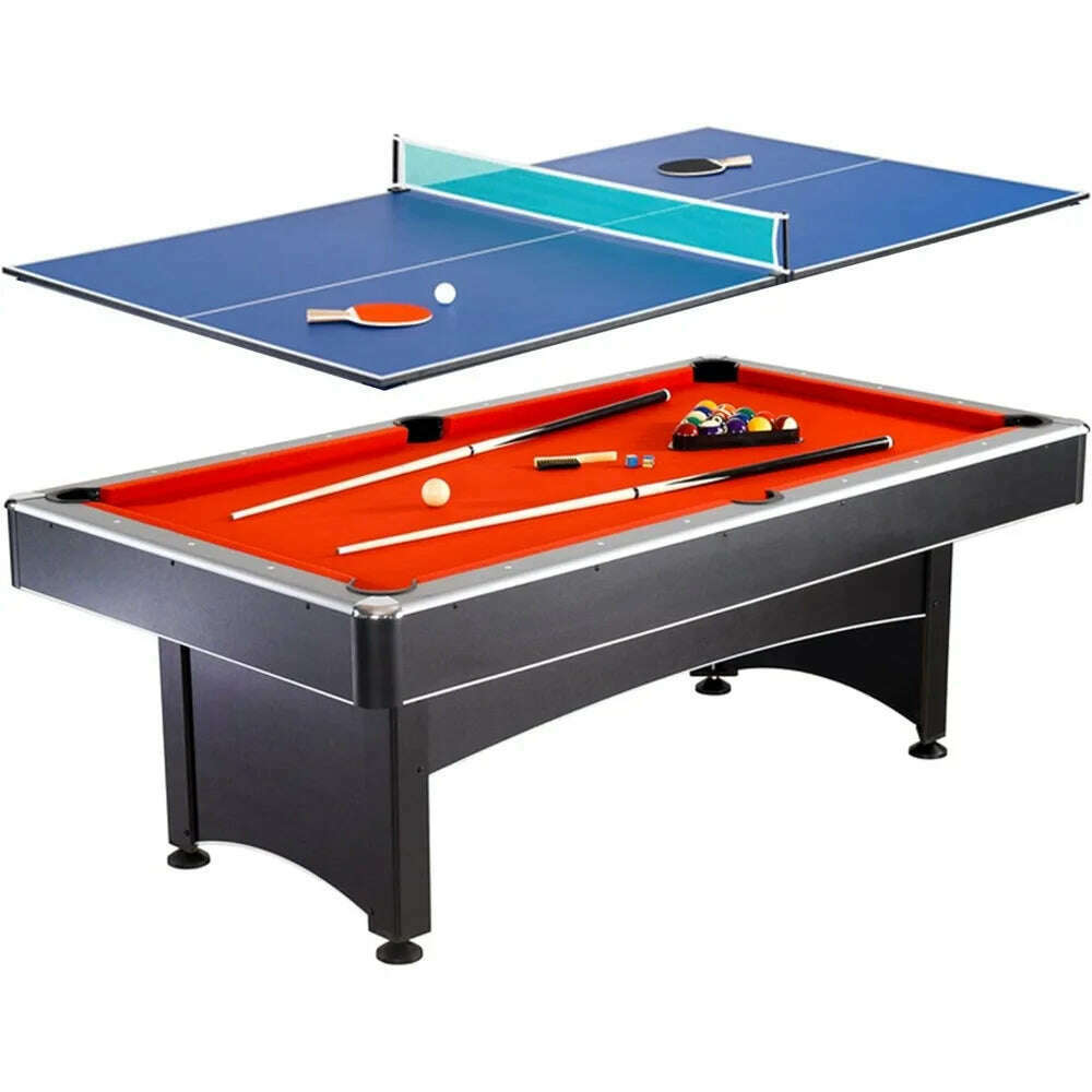 KIMLUD, Maverick 7-Foot Pool and Table Tennis Multi Game with Red Felt and Blue Table Tennis Surface. Includes Cues, Paddles and Balls, United States, KIMLUD APPAREL - Womens Clothes