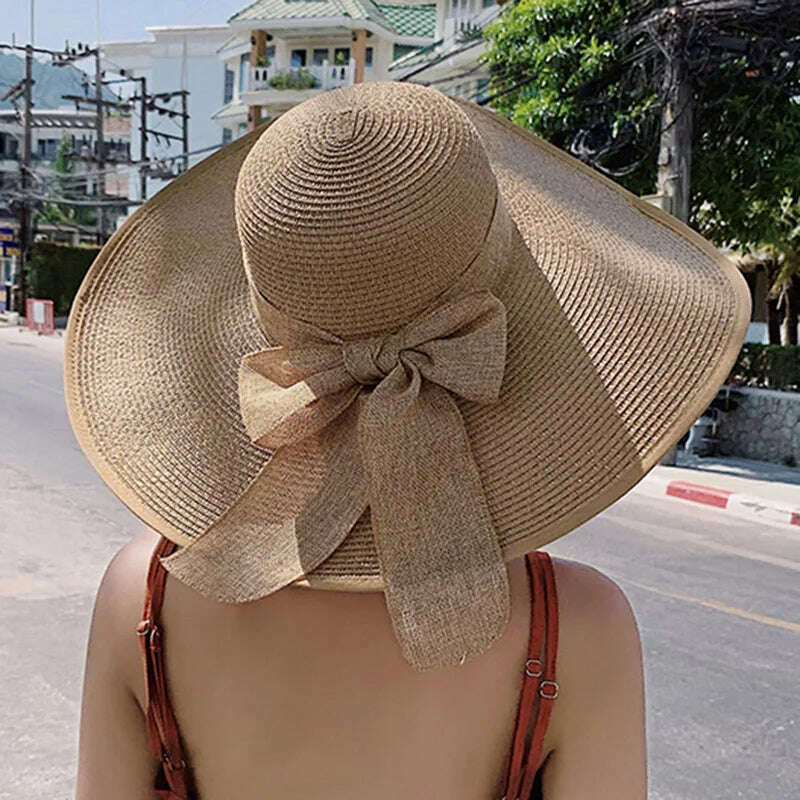 MAXSITI U Summer Straw Hats Bowknot Steamer Breathable Sun Hat Women Holiday Beach Hat Sun Protection Cap Visor Hat sombreros - KIMLUD