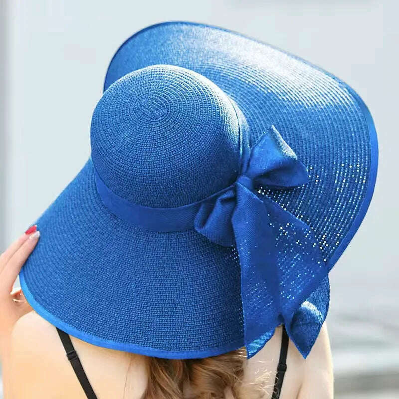 MAXSITI U Summer Straw Hats Bowknot Steamer Breathable Sun Hat Women Holiday Beach Hat Sun Protection Cap Visor Hat sombreros - KIMLUD