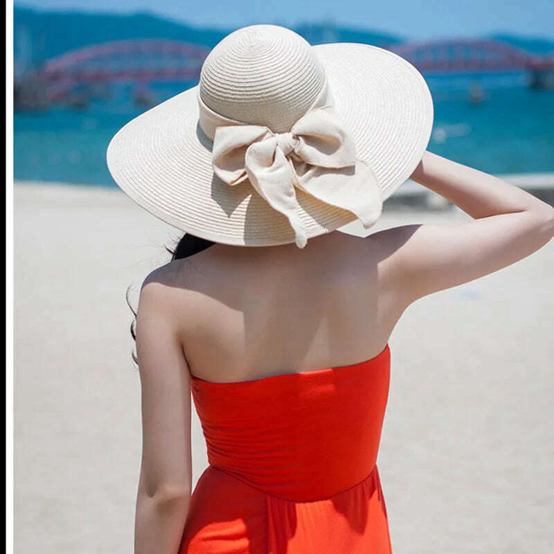 MAXSITI U Summer Straw Hats Bowknot Steamer Breathable Sun Hat Women Holiday Beach Hat Sun Protection Cap Visor Hat sombreros - KIMLUD