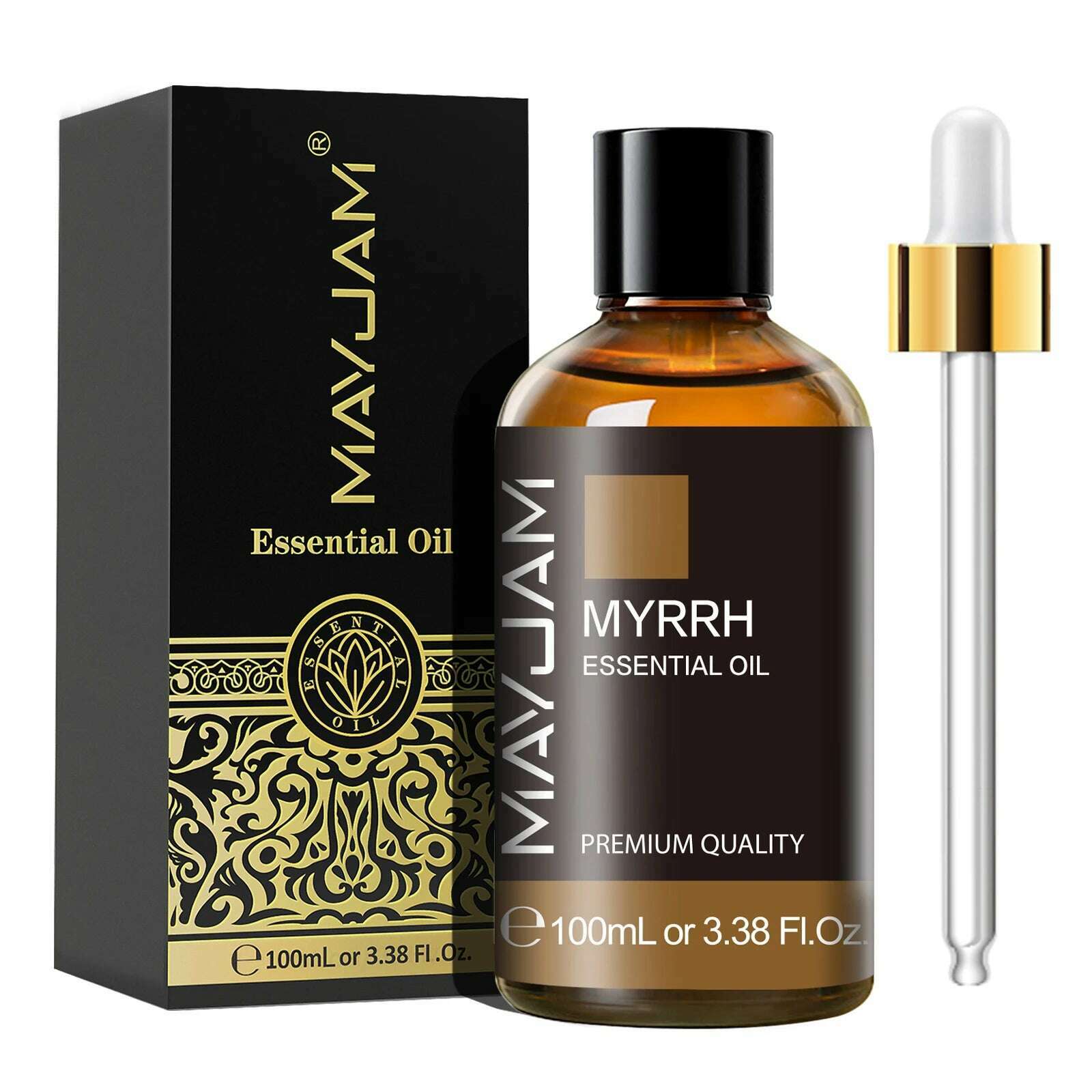 KIMLUD, MAYJAM 1PCS 100ML Essential Oil with Dropper Sandalwood Lavender Eucalyptus Vanilla Aroma Oil For Humidifier Scent Candle Burner, Myrrh / 100ml, KIMLUD APPAREL - Womens Clothes