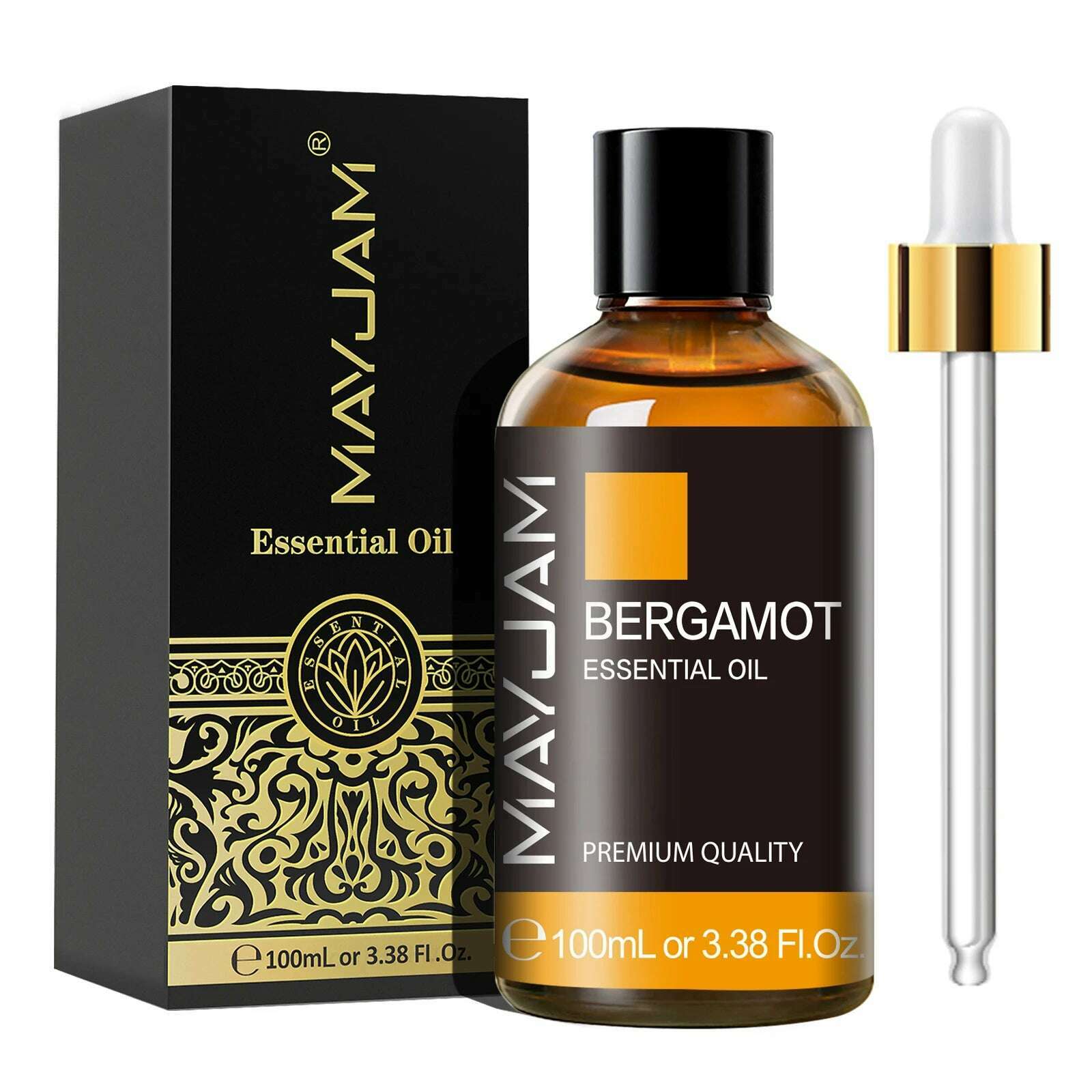 KIMLUD, MAYJAM 1PCS 100ML Essential Oil with Dropper Sandalwood Lavender Eucalyptus Vanilla Aroma Oil For Humidifier Scent Candle Burner, Bergamot / 100ml, KIMLUD APPAREL - Womens Clothes