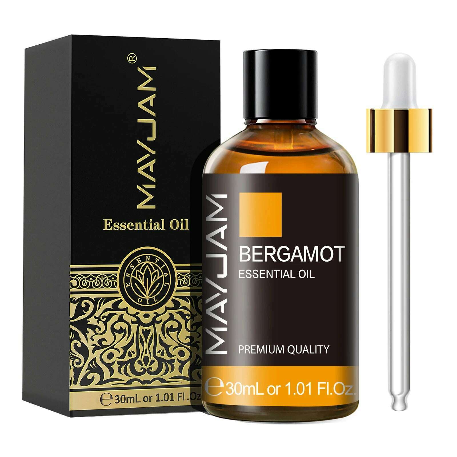 KIMLUD, MAYJAM 30ML with Dropper Essential Oils Oregano Lemon Eucalyptus Spearmint Neroli Helichrysum Turmeric Anise Star Tea Tree, Bergamot / 30ml, KIMLUD APPAREL - Womens Clothes