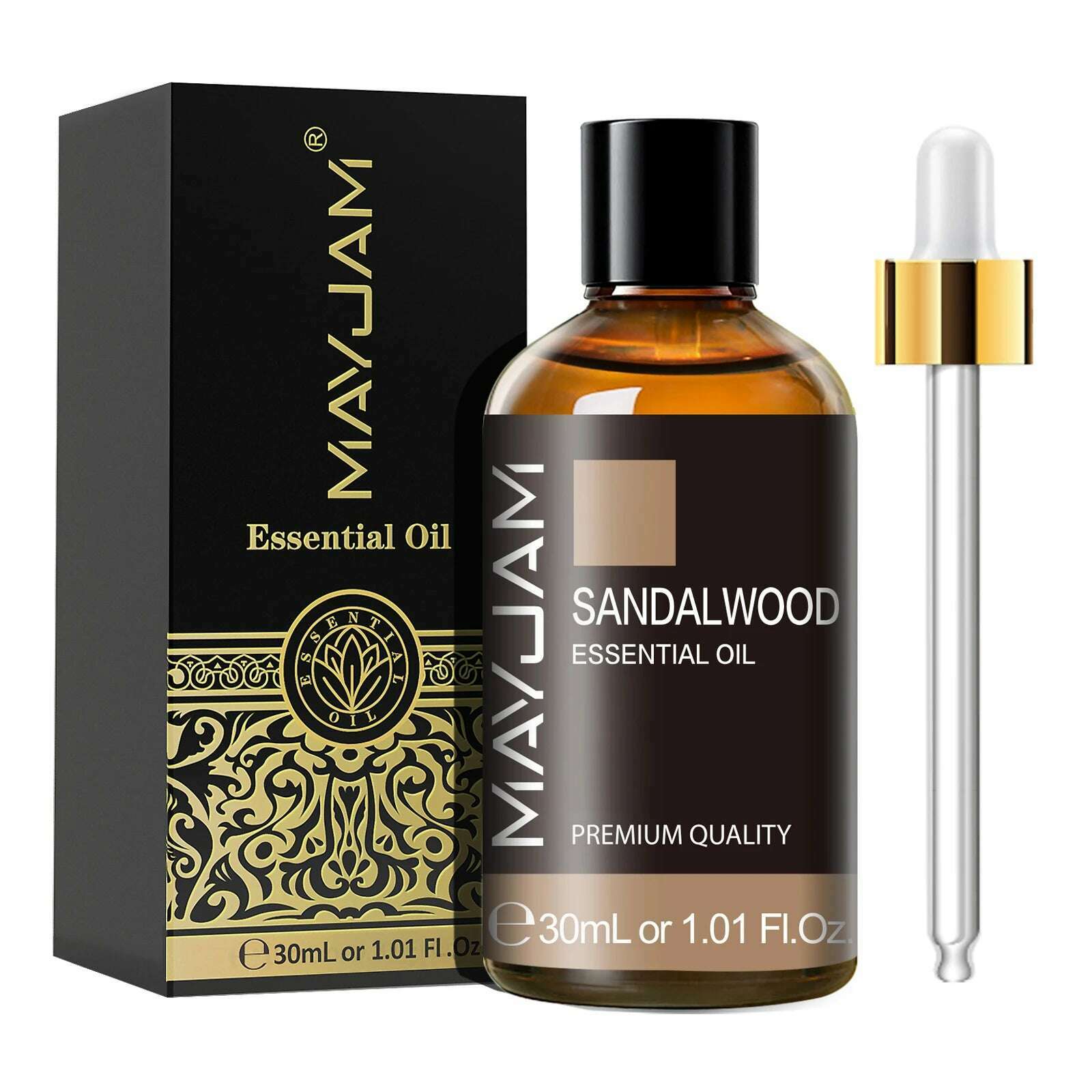 KIMLUD, MAYJAM 30ML with Dropper Essential Oils Oregano Lemon Eucalyptus Spearmint Neroli Helichrysum Turmeric Anise Star Tea Tree, Sandalwood / 30ml, KIMLUD APPAREL - Womens Clothes