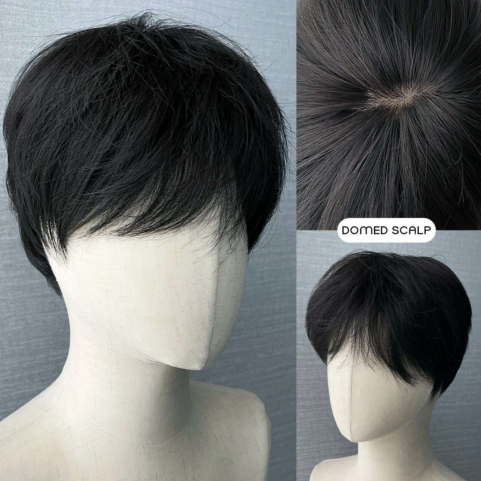 KIMLUD, MEISU 8 Inch ShortBrown Stairght Bangs Wig Mens Wig Fiber Synthetic Wig Heat-resistant Non-Glare Natural Cosplay Daily For Man, MGA-501-ZRH / CHINA / 8inches, KIMLUD APPAREL - Womens Clothes