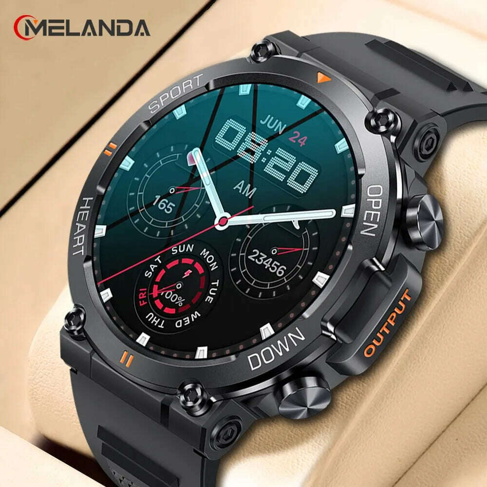 MELANDA 1.39 Inch HD Bluetooth Call Smart Watch Men Sports Fitness Tracker Heart Monitor 400mAh Smartwatch For Android IOS K56 - KIMLUD