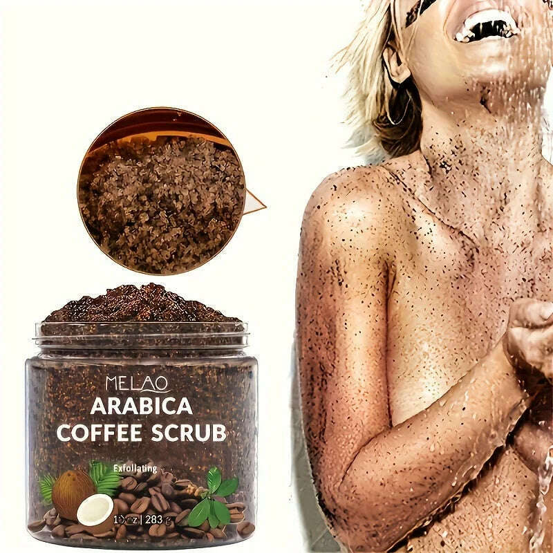 MELAO Arabica Coffee Scrub - All Natural Exfoliating Body Scrub for Skin Care Dead Sea Salt and Arabica Coffee Moisturizing - KIMLUD