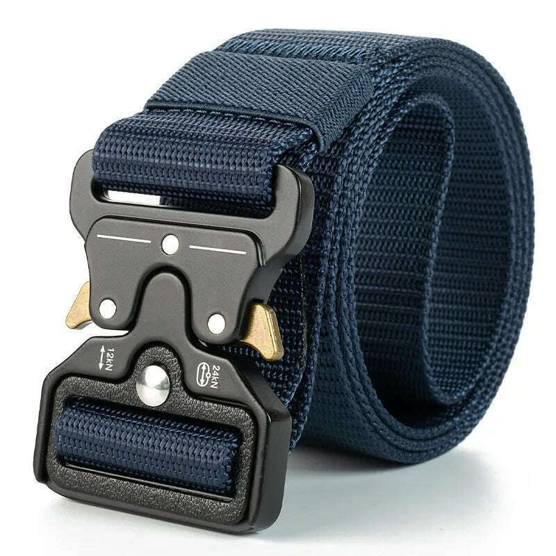 KIMLUD, Men Belt Army Outdoor Hunting Tactical Multi Function Combat Survival High Quality Marine Corps Canvas For Nylon Male Luxury, QT1 blue / 120cm, KIMLUD APPAREL - Womens Clothes