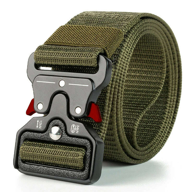 KIMLUD, Men Belt Army Outdoor Hunting Tactical Multi Function Combat Survival High Quality Marine Corps Canvas For Nylon Male Luxury, QT1 red green / 120cm, KIMLUD APPAREL - Womens Clothes