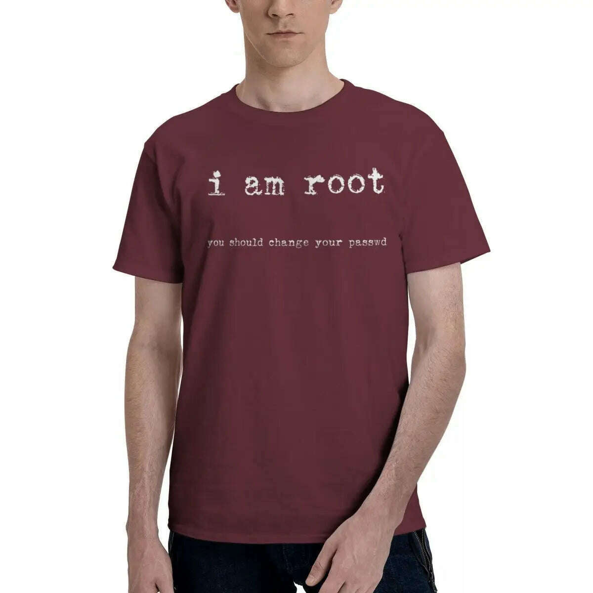 KIMLUD, Men I Am Root Ubuntu Command Line Linux Unix Hacking T Shirts Stuff Cotton Clothes, Brown / S, KIMLUD APPAREL - Womens Clothes