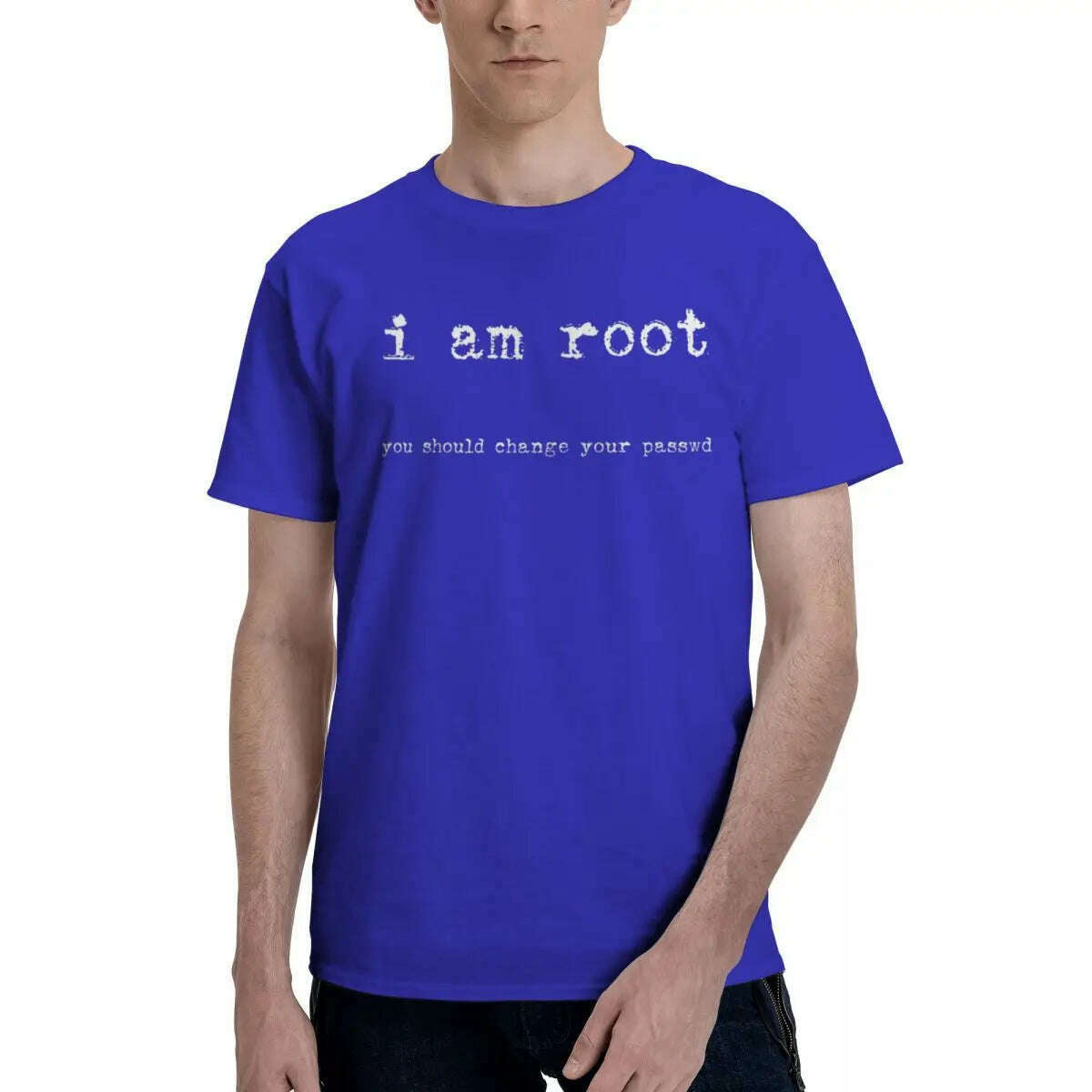 KIMLUD, Men I Am Root Ubuntu Command Line Linux Unix Hacking T Shirts Stuff Cotton Clothes, Blue / S, KIMLUD APPAREL - Womens Clothes