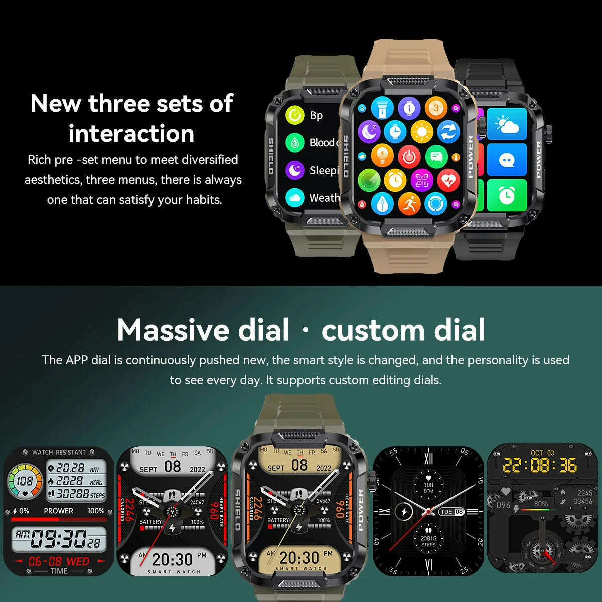 Men Smart Watch Military Healthy Monitor AI Voice Bluetooth Call Fitness Waterproof Sports Smartwatch for IOS Android Phone 2023 - KIMLUD