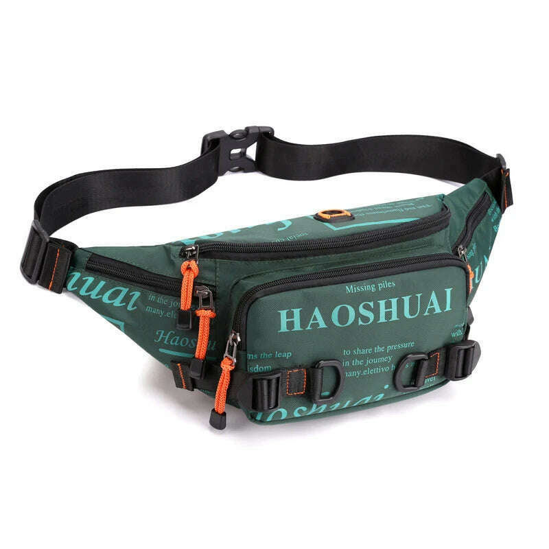 KIMLUD, Men Waist Fanny Pack Belt Bag Running Nylon Waterproof Multi-purpose Travel Sports Male Sling Chest Bum Hip Bags, Dark Green, KIMLUD APPAREL - Womens Clothes