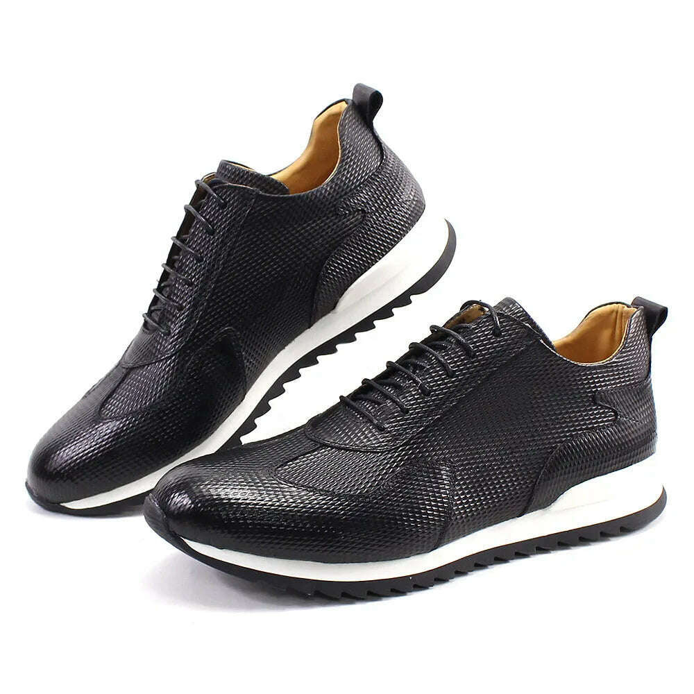 Men&#39;s Casual Shoes Genuine Leather Fashion Designer Oxford Handmade Comfortable Male Sneakers Outdoor Street Flat Shoes for Men - KIMLUD