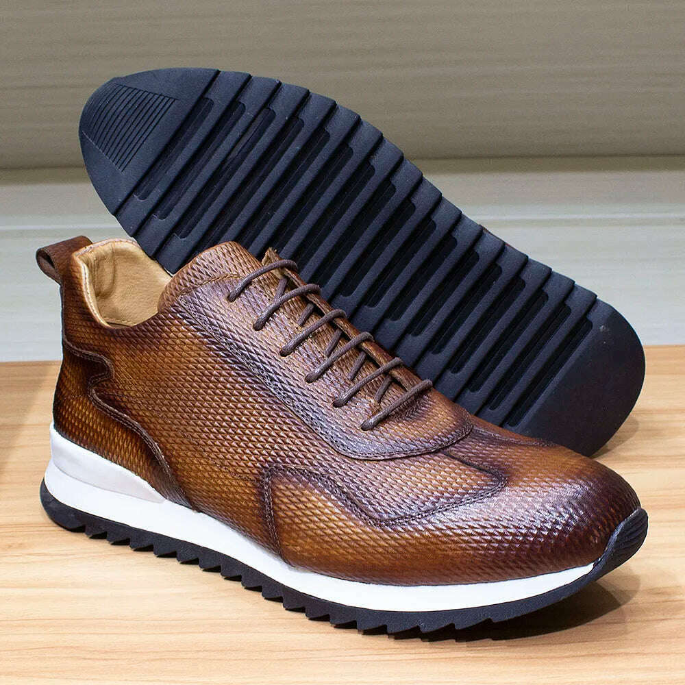 KIMLUD, Men&#39;s Casual Shoes Genuine Leather Fashion Designer Oxford Handmade Comfortable Male Sneakers Outdoor Street Flat Shoes for Men, KIMLUD Womens Clothes