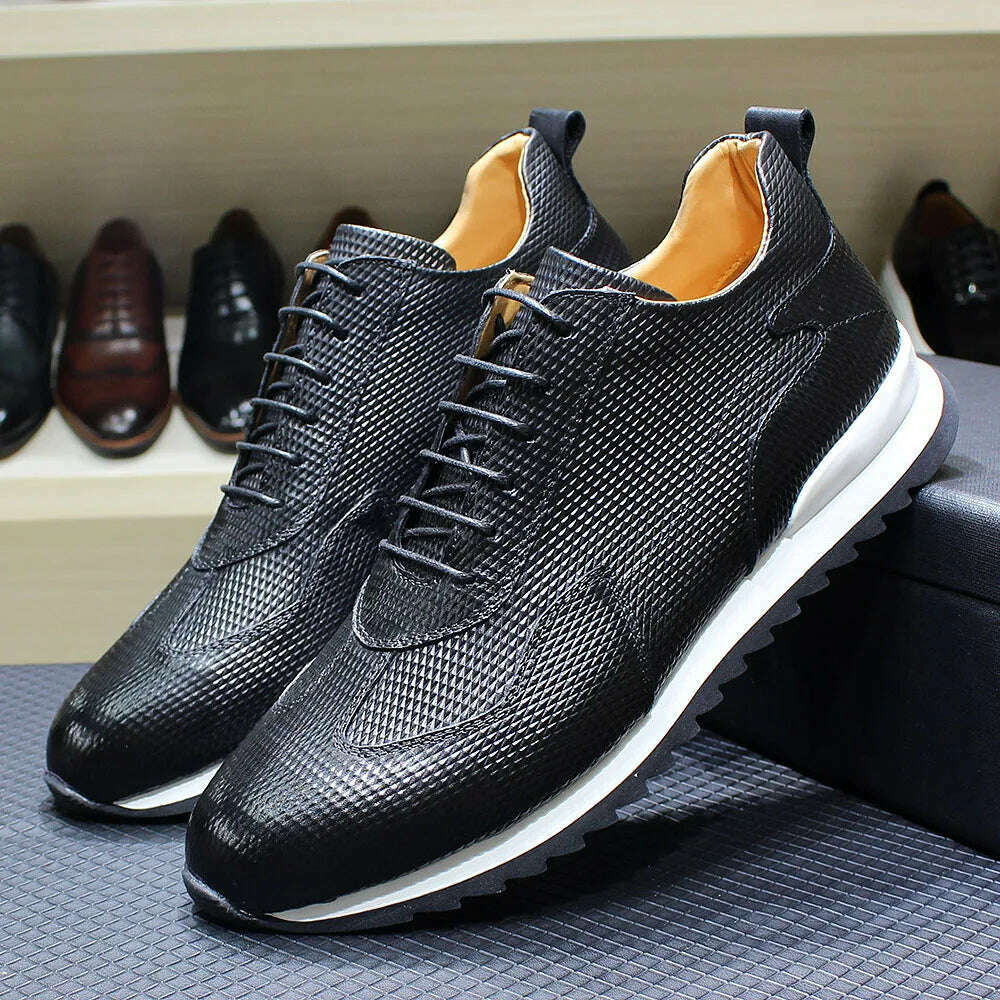 KIMLUD, Men&#39;s Casual Shoes Genuine Leather Fashion Designer Oxford Handmade Comfortable Male Sneakers Outdoor Street Flat Shoes for Men, KIMLUD Womens Clothes