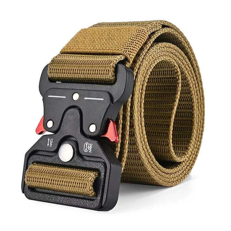 KIMLUD, Men's Belt Outdoor Multi Function Belt High Quality Canvas For Nylon Male Luxury Belts Women's Sports Jeans Belt Neutral Belts, StyleA-Khaki / 125cm, KIMLUD APPAREL - Womens Clothes