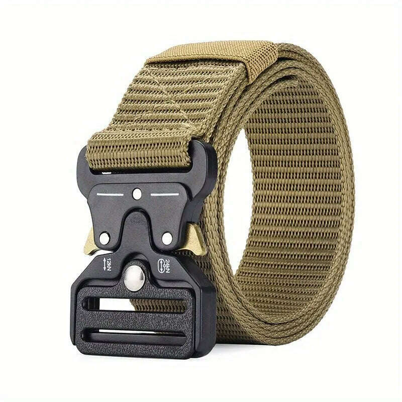 KIMLUD, Men's Belt Outdoor Multi Function Belt High Quality Canvas For Nylon Male Luxury Belts Women's Sports Jeans Belt Neutral Belts, StyleB-Khaki / 125cm, KIMLUD APPAREL - Womens Clothes