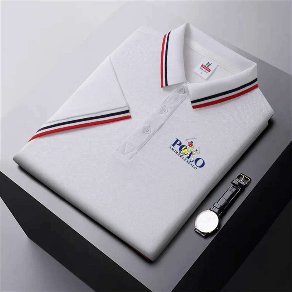 KIMLUD, Men's Breathable T-Shirt Business Casual Polo Shirt New Fashion Solid Color Comfortable Pullovers Short Sleeve Summer Wear, 6 / 5XL, KIMLUD APPAREL - Womens Clothes