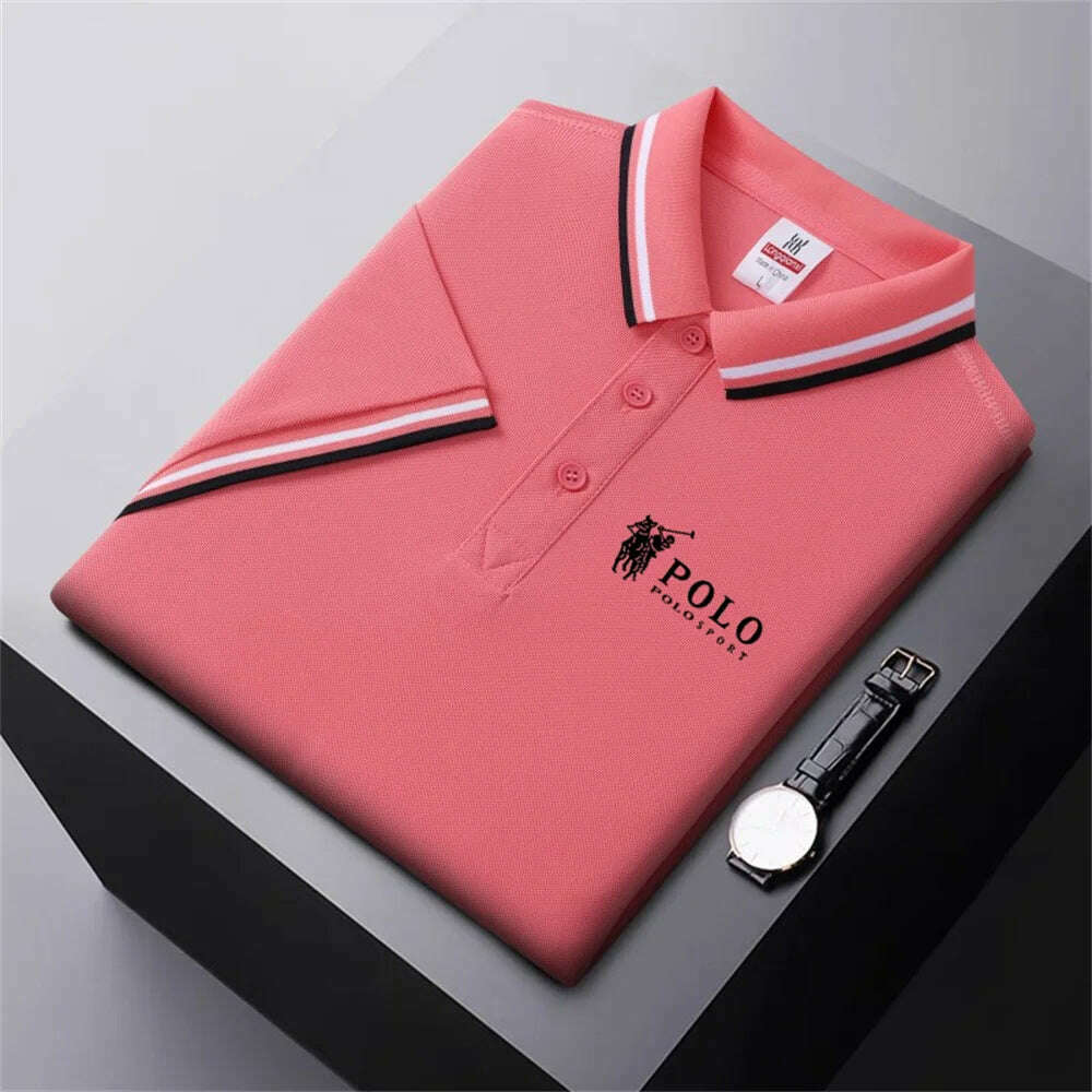 KIMLUD, Men's Breathable T-Shirt Business Casual Polo Shirt New Fashion Solid Color Comfortable Pullovers Short Sleeve Summer Wear, 8 / 5XL, KIMLUD APPAREL - Womens Clothes