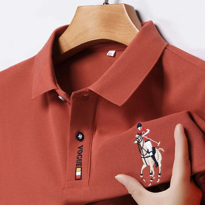 Men's Embroidered Casual Fashion Short Sleeved POLO Shirt Summer Comfortable Top - KIMLUD