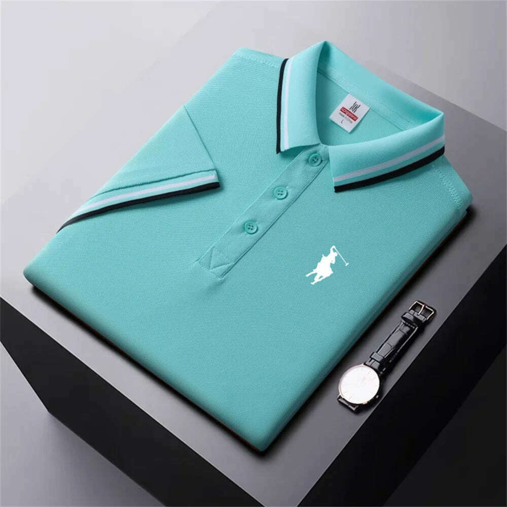 KIMLUD, Men's Quick-Drying Breathable Polo Shirt High-End Casual Fashion Business Sports Short-Sleeved POLO, 22 / 5XL, KIMLUD APPAREL - Womens Clothes