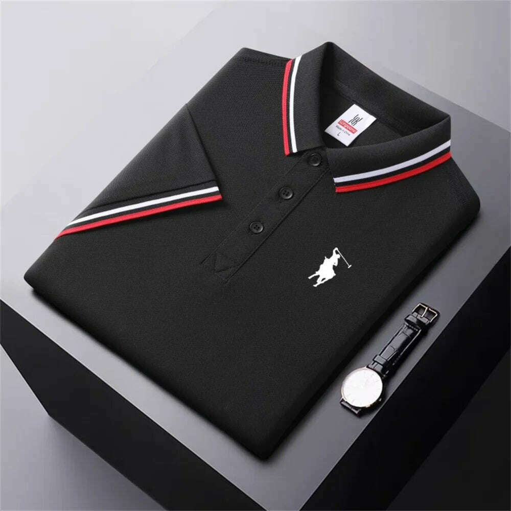 KIMLUD, Men's Quick-Drying Breathable Polo Shirt High-End Casual Fashion Business Sports Short-Sleeved POLO, 25 / 4XL, KIMLUD APPAREL - Womens Clothes