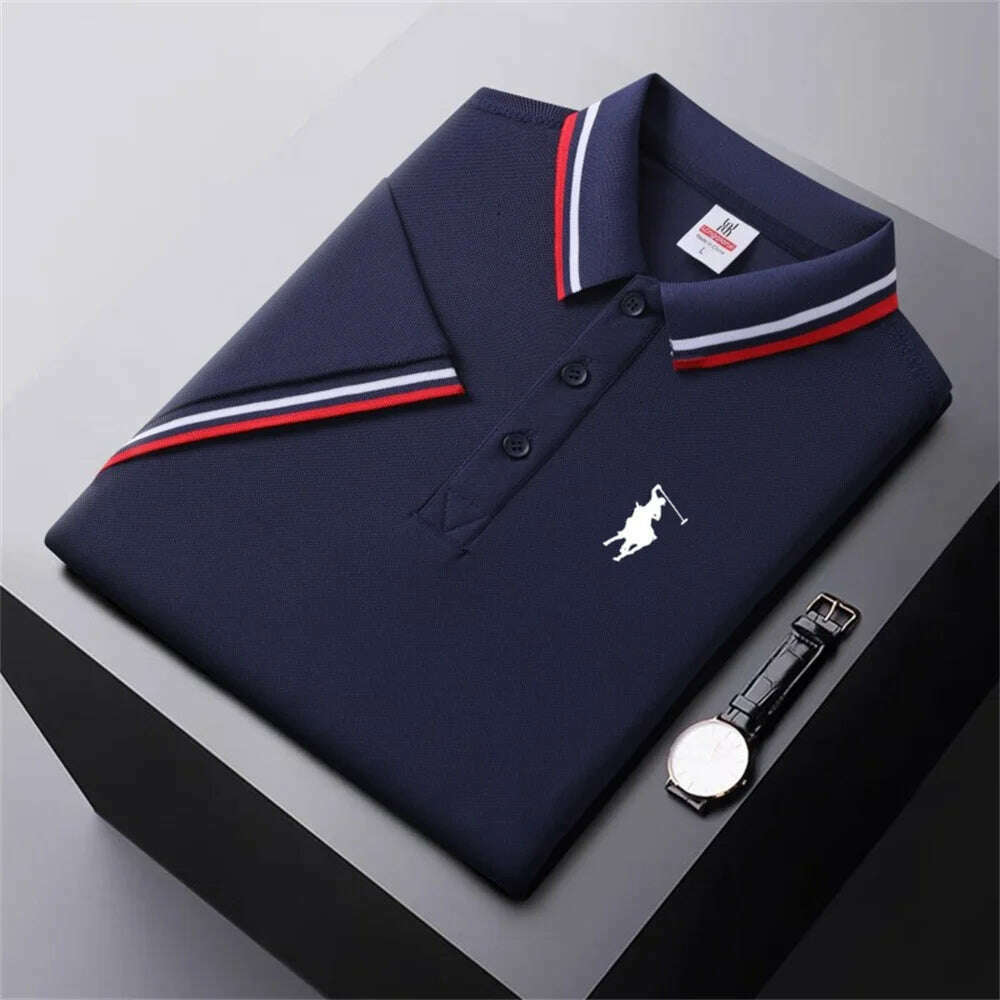 Men's Quick-Drying Breathable Polo Shirt High-End Casual Fashion Business Sports Short-Sleeved POLO - KIMLUD