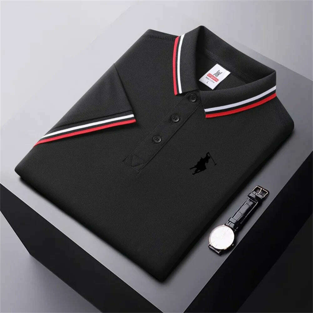 KIMLUD, Men's Quick-Drying Breathable Polo Shirt High-End Casual Fashion Business Sports Short-Sleeved POLO, 18 / 5XL, KIMLUD APPAREL - Womens Clothes