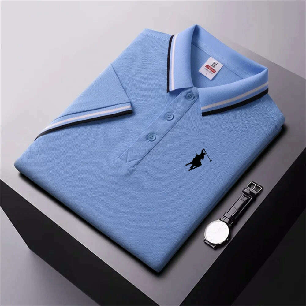 Men's Quick-Drying Breathable Polo Shirt High-End Casual Fashion Business Sports Short-Sleeved POLO - KIMLUD