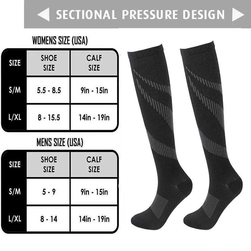 KIMLUD, Men's Sports Compression Socks Varicose Veins Cycling Socks Nursing Running Compression Socks Nurse Outdoor Natural Hiking, KIMLUD Womens Clothes