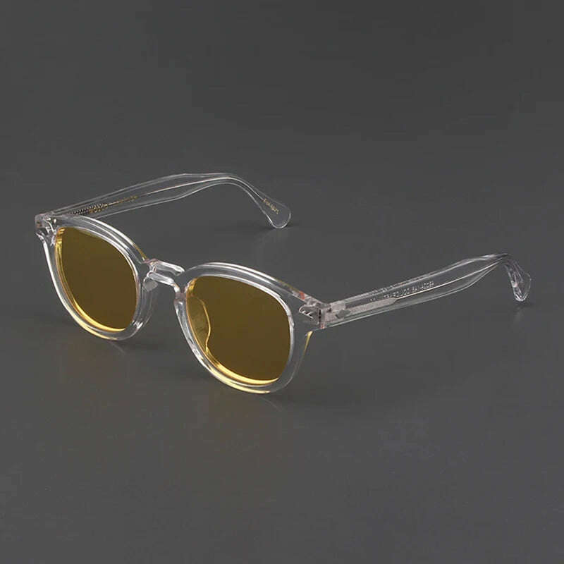 KIMLUD, Men's Sunglasses Lemtosh Woman Johnny Depp Polarized Sun Glasses Acetate Frame Luxury Brand Vintage Driver's Shade, clear-yellow / Size 49mm no box, KIMLUD Womens Clothes