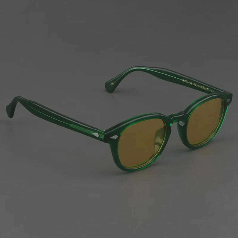 KIMLUD, Men's Sunglasses Lemtosh Woman Johnny Depp Polarized Sun Glasses Acetate Frame Luxury Brand Vintage Driver's Shade, green-yellow / Size 49mm no box, KIMLUD Womens Clothes