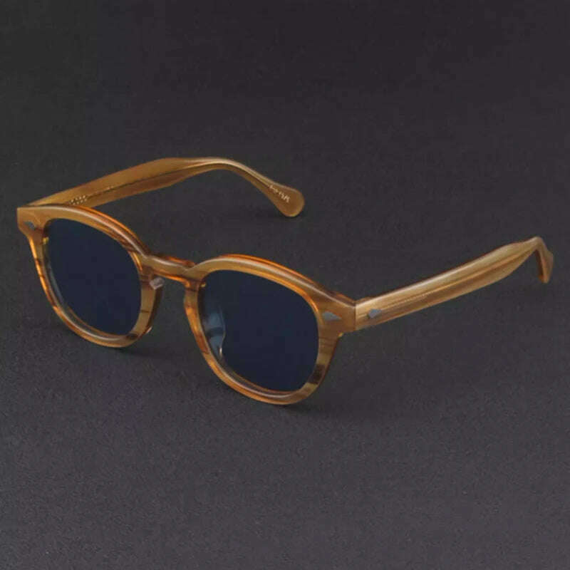 KIMLUD, Men's Sunglasses Lemtosh Woman Johnny Depp Polarized Sun Glasses Acetate Frame Luxury Brand Vintage Driver's Shade, linen-blue / Size 49mm no box, KIMLUD Womens Clothes