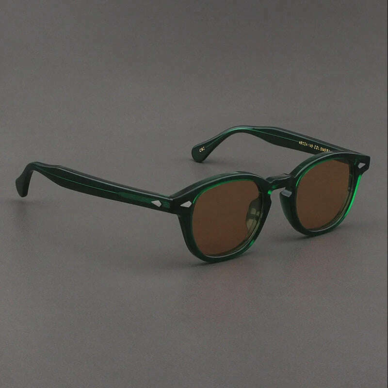 KIMLUD, Men's Sunglasses Lemtosh Woman Johnny Depp Polarized Sun Glasses Acetate Frame Luxury Brand Vintage Driver's Shade, green-brown / Size 49mm no box, KIMLUD Womens Clothes