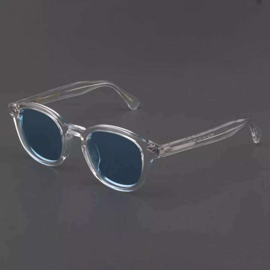 KIMLUD, Men's Sunglasses Lemtosh Woman Johnny Depp Polarized Sun Glasses Acetate Frame Luxury Brand Vintage Driver's Shade, clear-blue / Size 49mm no box, KIMLUD Womens Clothes