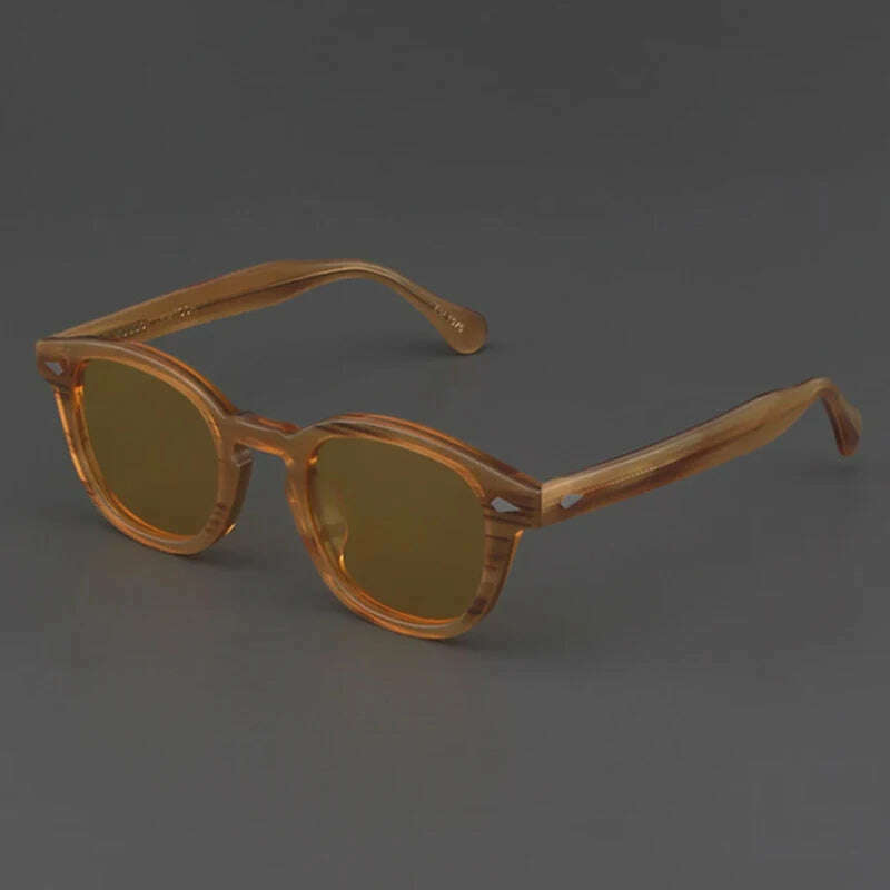 KIMLUD, Men's Sunglasses Lemtosh Woman Johnny Depp Polarized Sun Glasses Acetate Frame Luxury Brand Vintage Driver's Shade, linen-yellow / Size 49mm no box, KIMLUD Womens Clothes