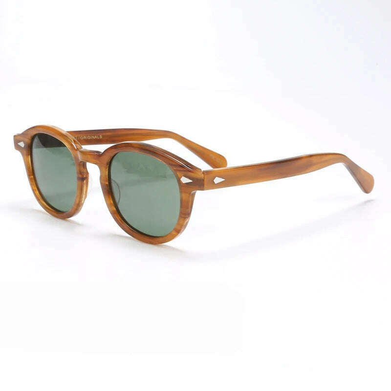 KIMLUD, Men's Sunglasses Lemtosh Woman Johnny Depp Polarized Sun Glasses Acetate Frame Luxury Brand Vintage Driver's Shade, linen-green / large 49 with box-P, KIMLUD Womens Clothes