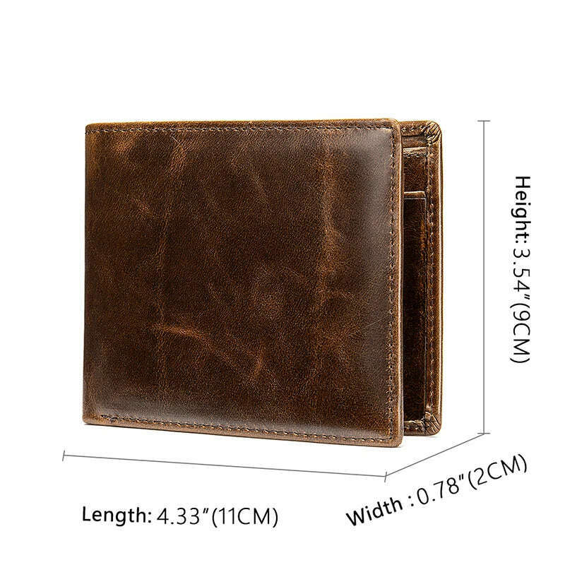 KIMLUD, Men's Wallet  100% Genuine Leather Purse Holder Business Anti-Theft Credit Card Rfid Short Wallet Male Slim Coin Purse Money Bag, KIMLUD Womens Clothes