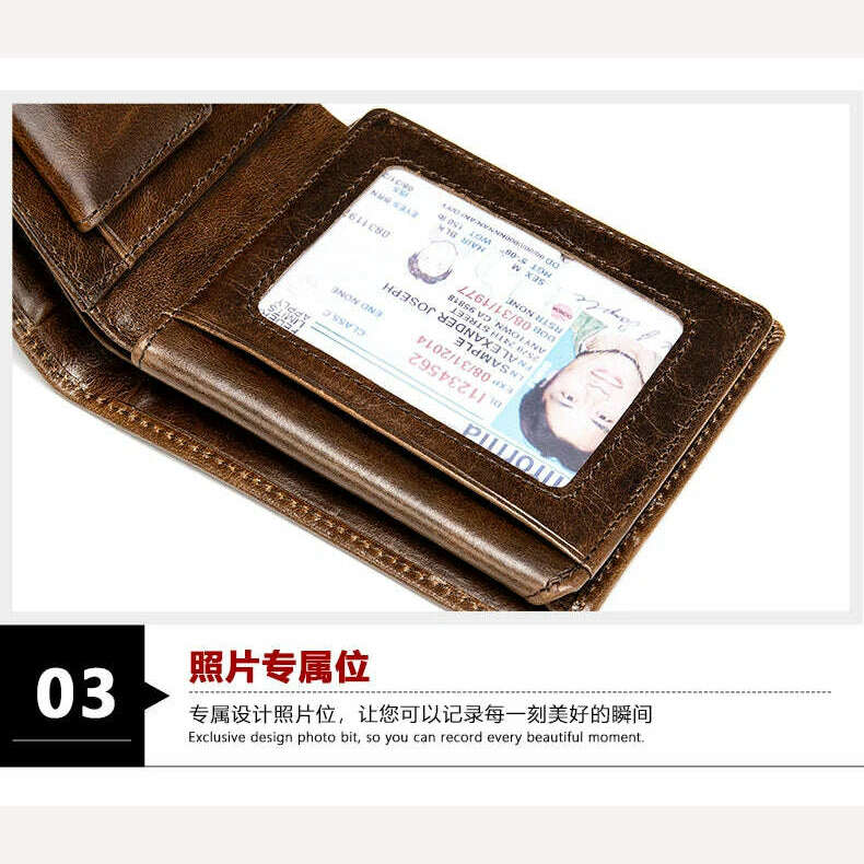 KIMLUD, Men's Wallet  100% Genuine Leather Purse Holder Business Anti-Theft Credit Card Rfid Short Wallet Male Slim Coin Purse Money Bag, KIMLUD Womens Clothes