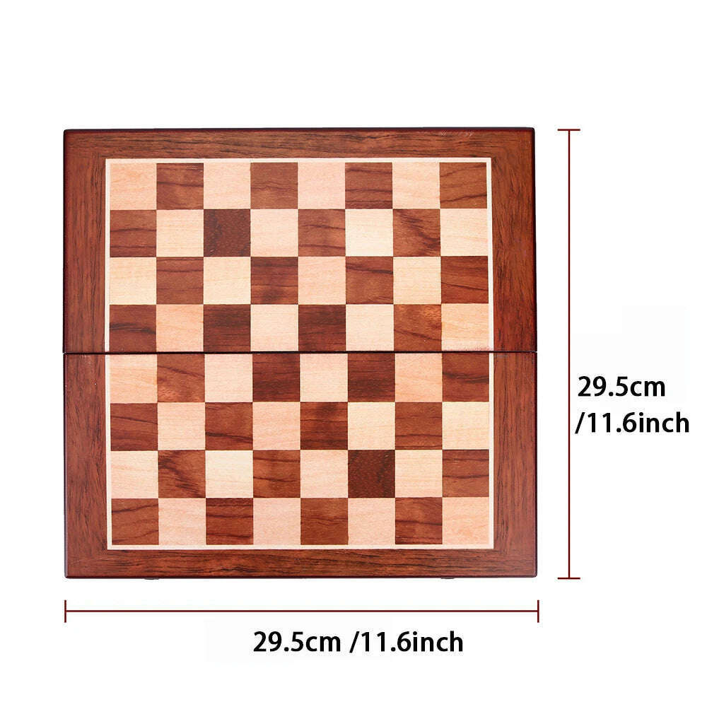 KIMLUD, Metal Medieval Chess Set with High Quality Wooden Chessboard Adult and Children 32 Metal Chess Pieces Family Game Toy Gift, KIMLUD Womens Clothes