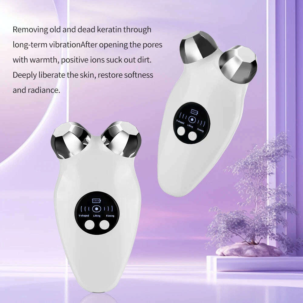 KIMLUD, Microcurrent Facial Massager Skin Tightening Device Face Lifting Warm Compress Nourish Pores Firming Skin Rejuvenation V-face, KIMLUD Womens Clothes