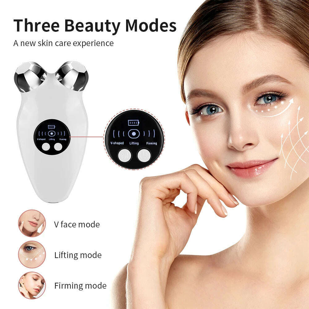 KIMLUD, Microcurrent Facial Massager Skin Tightening Device Face Lifting Warm Compress Nourish Pores Firming Skin Rejuvenation V-face, KIMLUD Womens Clothes