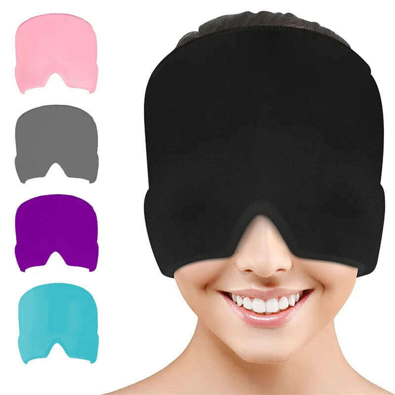 KIMLUD, Migraine Relief Hat headache hat Gel Hot Cold Therapy Ice Cap For Relieve Pain Ice Hat Eye Mask Stress Pressure Pain Relief, KIMLUD Womens Clothes