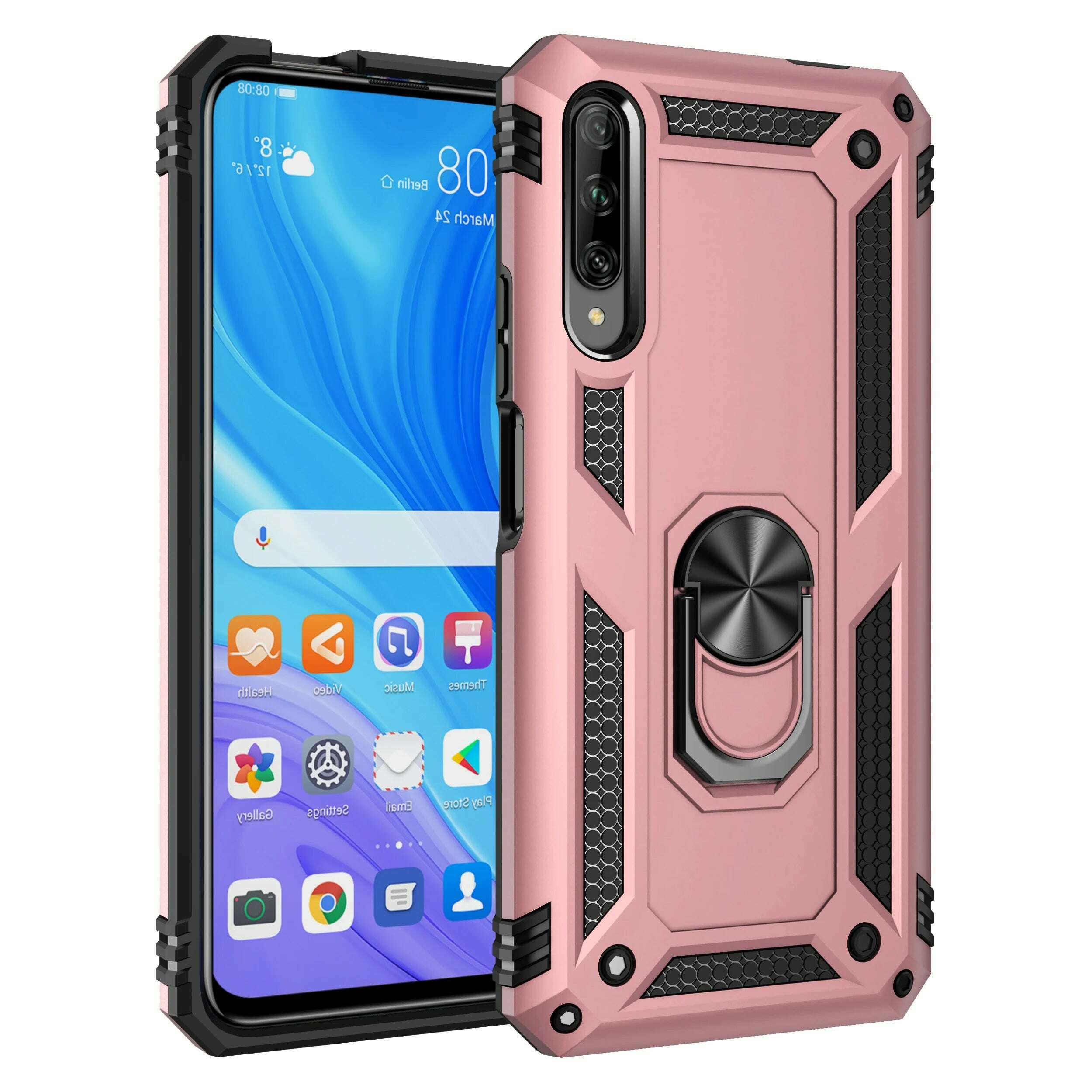 KIMLUD, Military Grade Drop Proof Protection Cover With Kickstand For Huawei Y5 Y6 Y7 Y9 2019 Y9S Y9 Prime 2019 Cover, pink / For Y9 Prime 2019, KIMLUD APPAREL - Womens Clothes