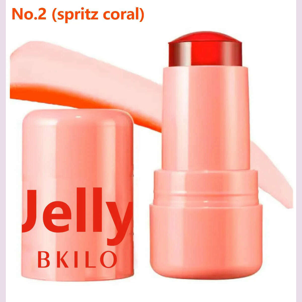 KIMLUD, Milk Jelly Powder Blusher 3-in-1 Moisturized Blusher Stick Long Lasting Brighten Matte Facial Contour Rouge Makeup Lip Tint, Coral, KIMLUD APPAREL - Womens Clothes