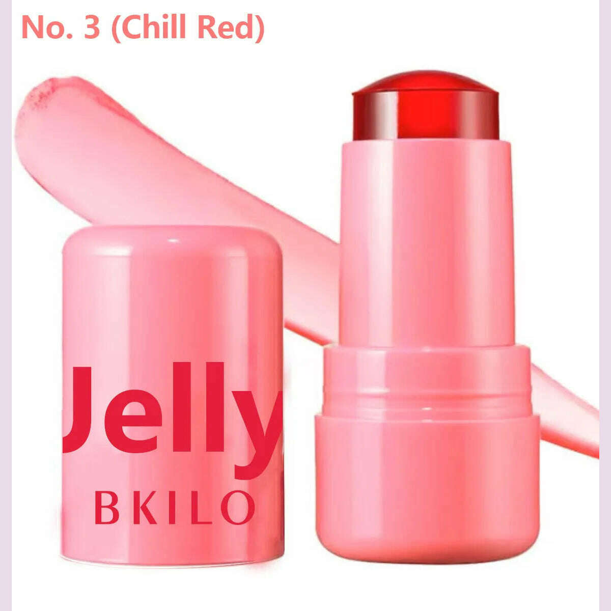 KIMLUD, Milk Jelly Powder Blusher 3-in-1 Moisturized Blusher Stick Long Lasting Brighten Matte Facial Contour Rouge Makeup Lip Tint, Chill red, KIMLUD APPAREL - Womens Clothes